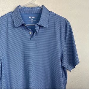 Rhone Commuter Checkered Royal Gingham Stretch Polo Shirt